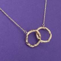 9ct Yellow Gold Interlocking Faceted Circles Necklet