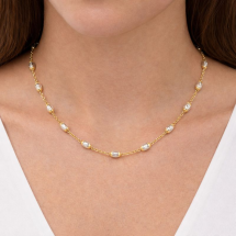 Sterling Silver And Gold 18 Inch Diamond Cut Bell Chain
