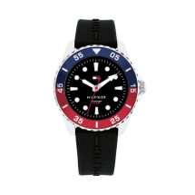 Tommy Hilfiger Boys Steel Black Strap Watch 1720046
