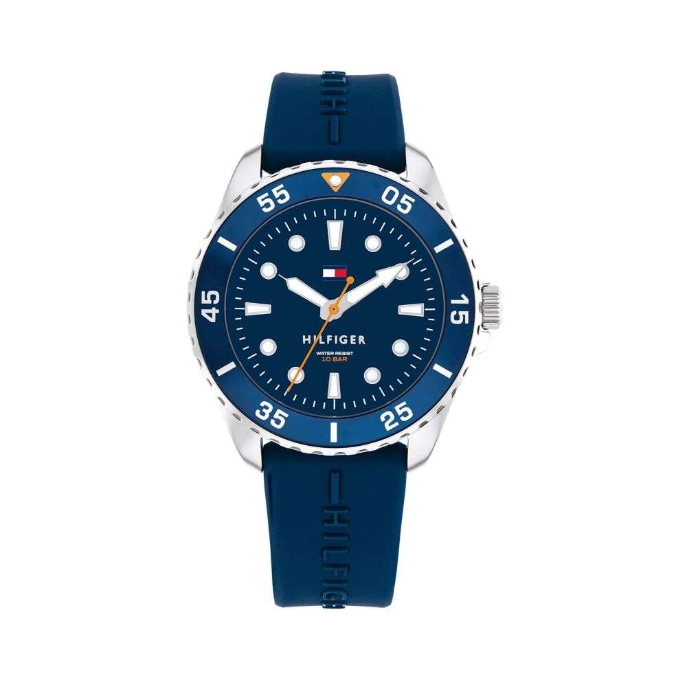1720047 Tommy Hilfiger boys 100 metre steel silicon strap watch front image