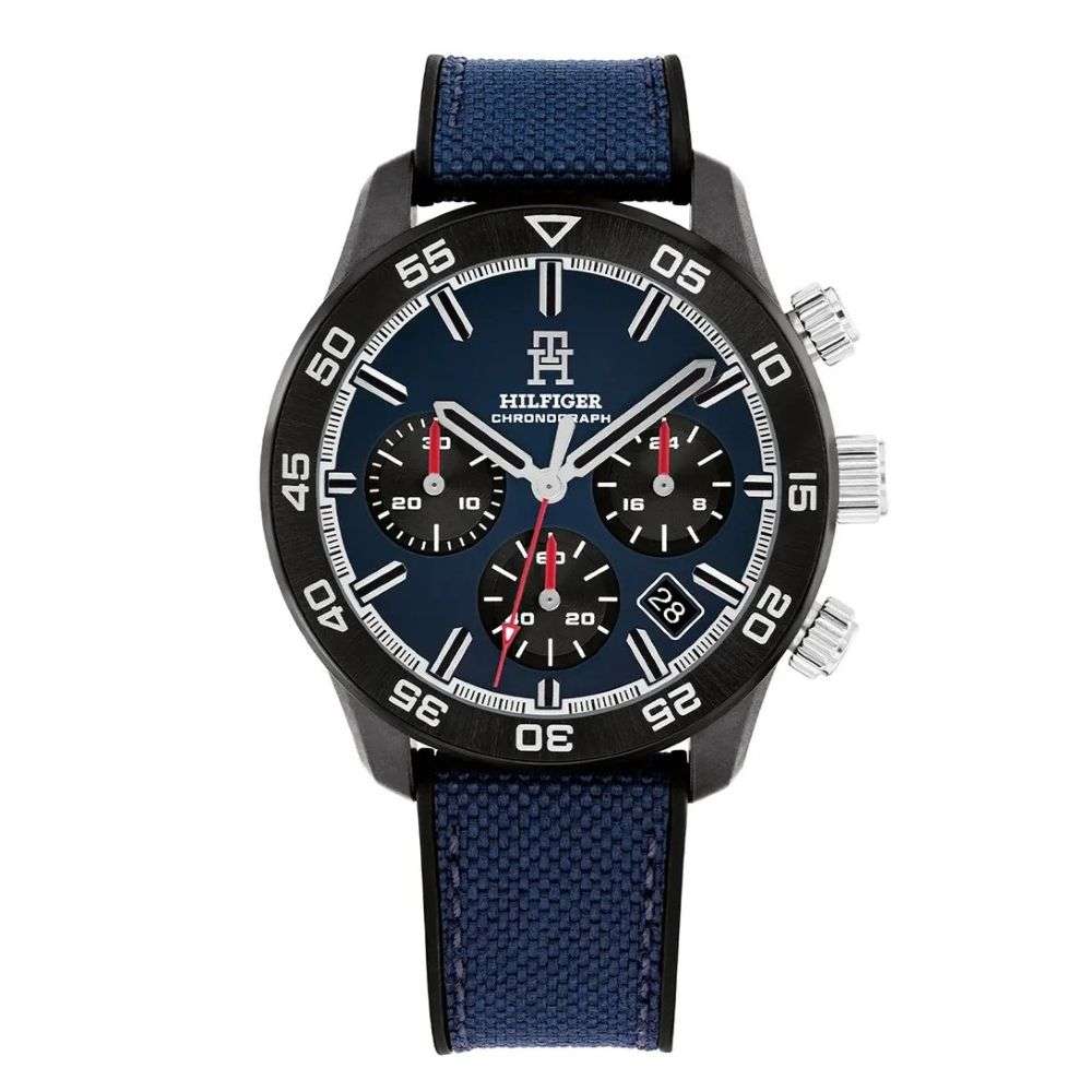 1792183 Tommy Hilfiger Mens TH85 nylon blue chronograph dial watch front image