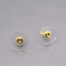 Gold Plated Centre Silicon Earrings Backs Pair
