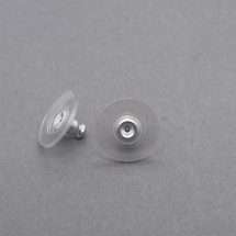 Silver Plated Centre Silicon Earrings Backs Pair