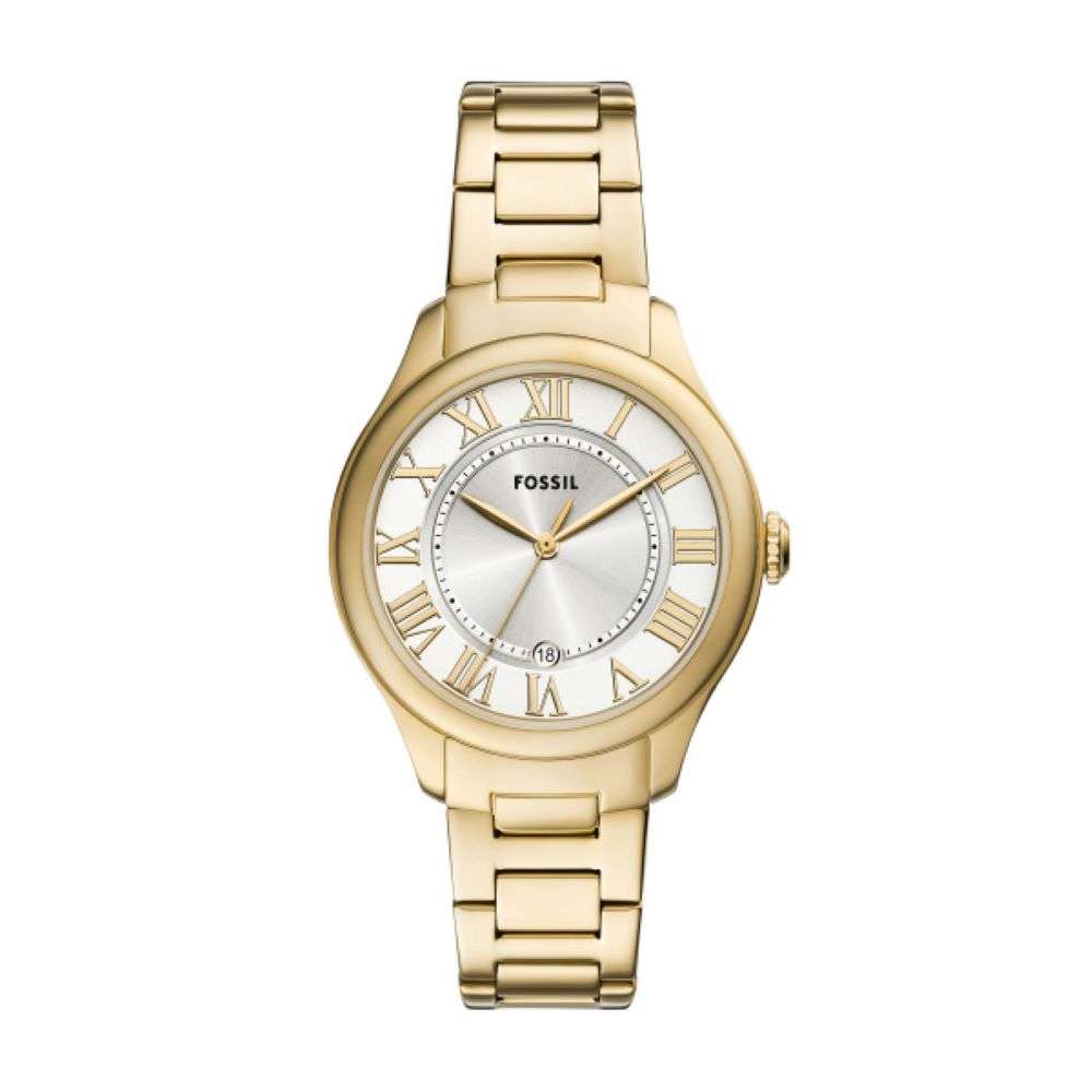 ES5395 Fossil Womens Gold Bracelet White Dial Analogue watch front image ES5395 Fossil Womens Gold Bracelet White Dial Analogue watch front image