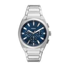 Fossil Mens Everett Blue Dial Metal Watch FS6104