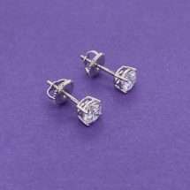 18ct White Gold 1.00ct Lab Diamond Solitaire Earrings