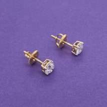 18ct Yellow Gold 1.00ct Lab Diamond Solitaire Earrings