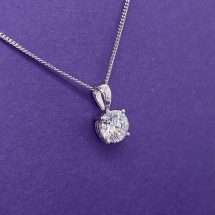 18ct White Gold 1.00ct Lab Diamond Solitaire Pendant