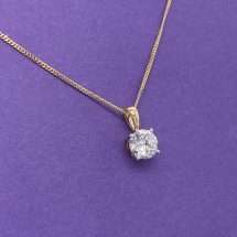 18ct Yellow Gold 1.00ct Lab Diamond Solitaire Pendant