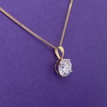 18ct Yellow Gold 2.00ct Lab Diamond Solitaire Pendant