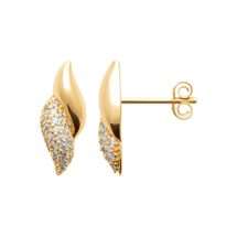 Burren Gold CZ Set Vanilla Glaze Drop Earrings E1374