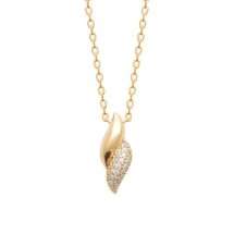 Burren Gold Pave CZ Vanilla Glaze Necklace N1374
