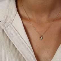 Burren Gold Pave CZ Vanilla Glaze Necklace N1374
