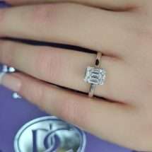 18ct Gold Emerald Cut Solitaire Diamond Ring