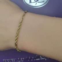 9ct Yellow Diamond Cut Figaro Rope Bracelet