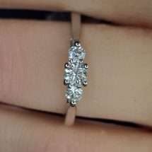 9ct White Gold 0.75cts Three Stone Diamond Ring