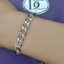 Sterling Silver Mens Solid Curb Bracelet