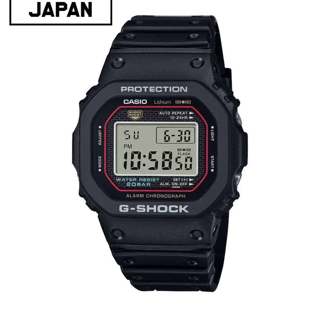 dw-5000r-1aer Casio G Shock 1980's model reinvented black silicon front image
