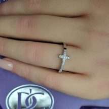 Sterling Silver CZ Set Pave Cross Ring