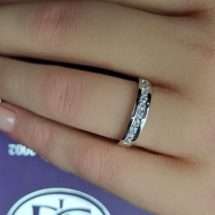9ct White Gold CZ Set Channel Style Dress Ring