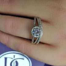 Sterling Silver CZ Halo Matching Shaped Ring