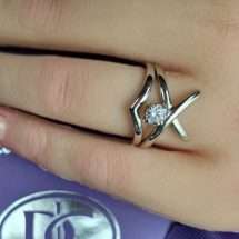Sterling Silver CZ Cross Shaped Second Ring