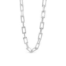 Absolute Silver Square Link Necklace N2335GL