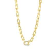 Absolute Gold Crystal Stirup Link Necklace N2354GL