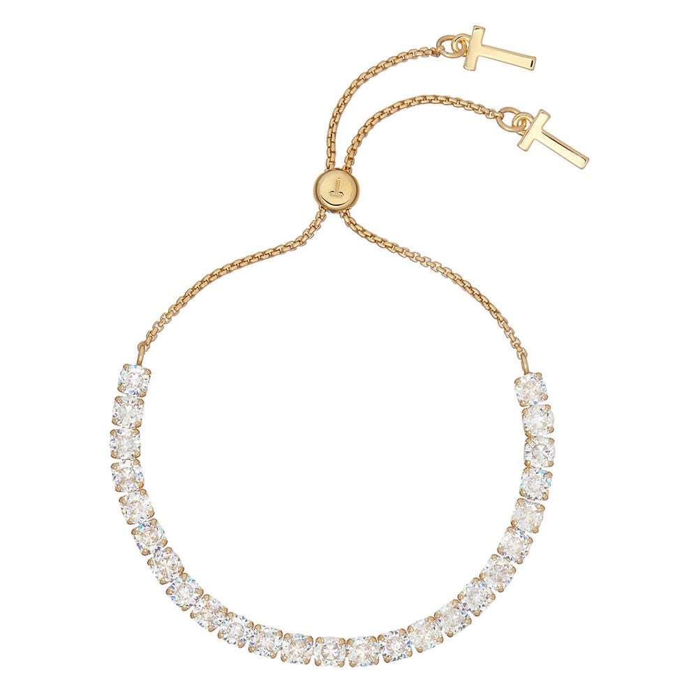 TBJ2968-02-02 Ted Baker MELRAH Gold Tone Icon Crystal Slider Bracelet front image