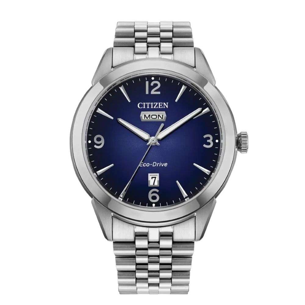 aw0150-53l Citizen gents steel blue dial watch front image