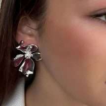 Absolute Silver Plated Flower Stud Earring E2346SL