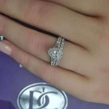 9ct Gold 1.00ct Pear Diamond Matching Ring Set