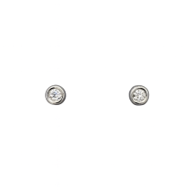Sterling Silver 3mm Bezel Set Stud Earrings