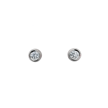 Sterling Silver 4mm Bezel Set Stud Earrings