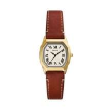 Fossil Womens Harlow Gold Case Leather Watch ES5364