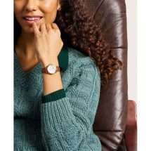 Fossil Womens Gilmore Gold Case Leather Watch ES5423