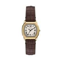 Fossil Womens Harlow Gold Case Leather Watch ES5426