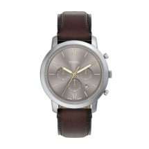 Fossil Mens Neutra Steel Chrono Leather Watch FS6129