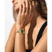 Michael Kors Lds Lexington Gold Green Dial Watch MK4842