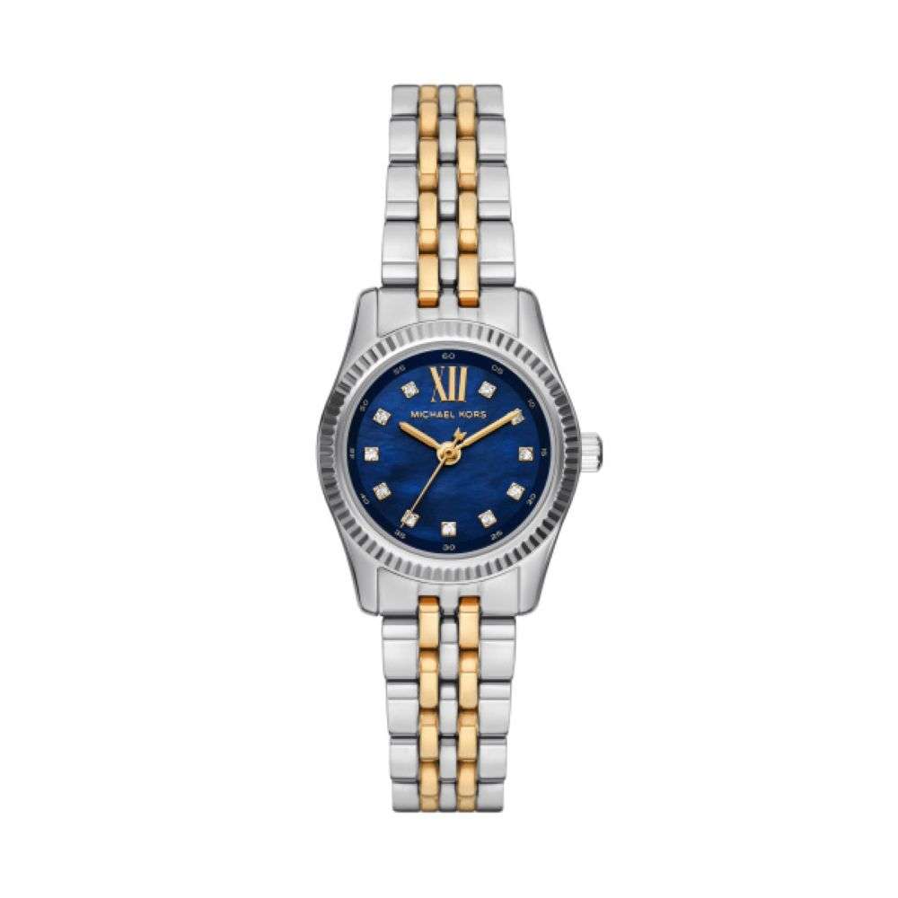 MK4865 Michael Kors Lexington steel gold bracelet navy analogue dial watch front image MK4865 Michael Kors Lexington steel gold bracelet navy analogue dial watch front image