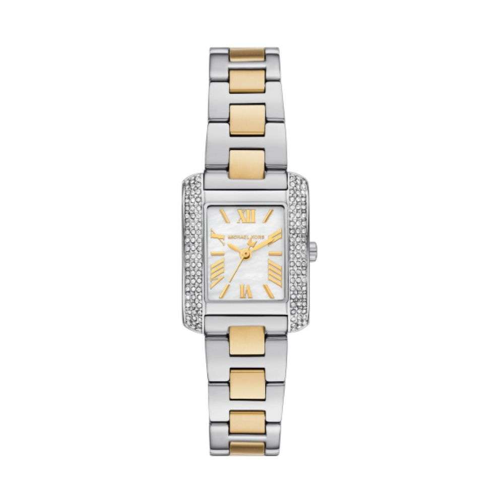 MK4882 Michael Kors womens Emery gold steel bracelet white analogue dial watch front image MK4882 Michael Kors womens Emery gold steel bracelet white analogue dial watch front image