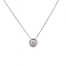 Sterling Silver 4mm Bezel Set CZ Necklet