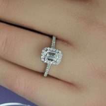 9ct Gold 0.75cts Diamond Halo Pave Diamond Ring