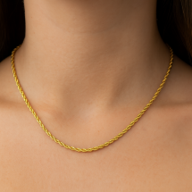 9ct Yellow Gold 18 Inch Rope Style Chain