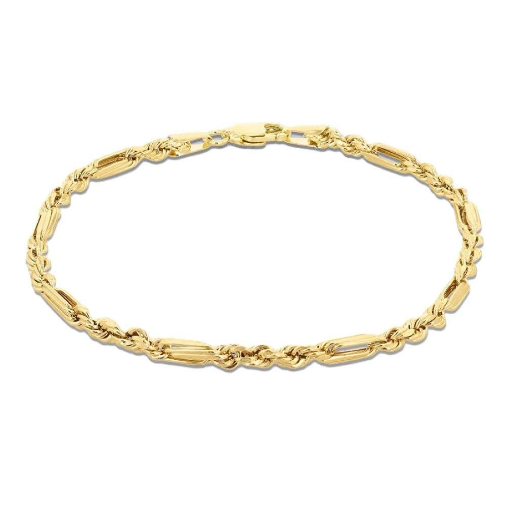 1.22.1181-9ct-yellow-gold-2.8mm-rope-figaro-style-bracelet-front-image