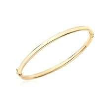 9ct Yellow Gold 4mm Oval Tube Hinged Bangle