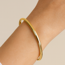 9ct Yellow Gold 4mm Oval Tube Hinged Bangle
