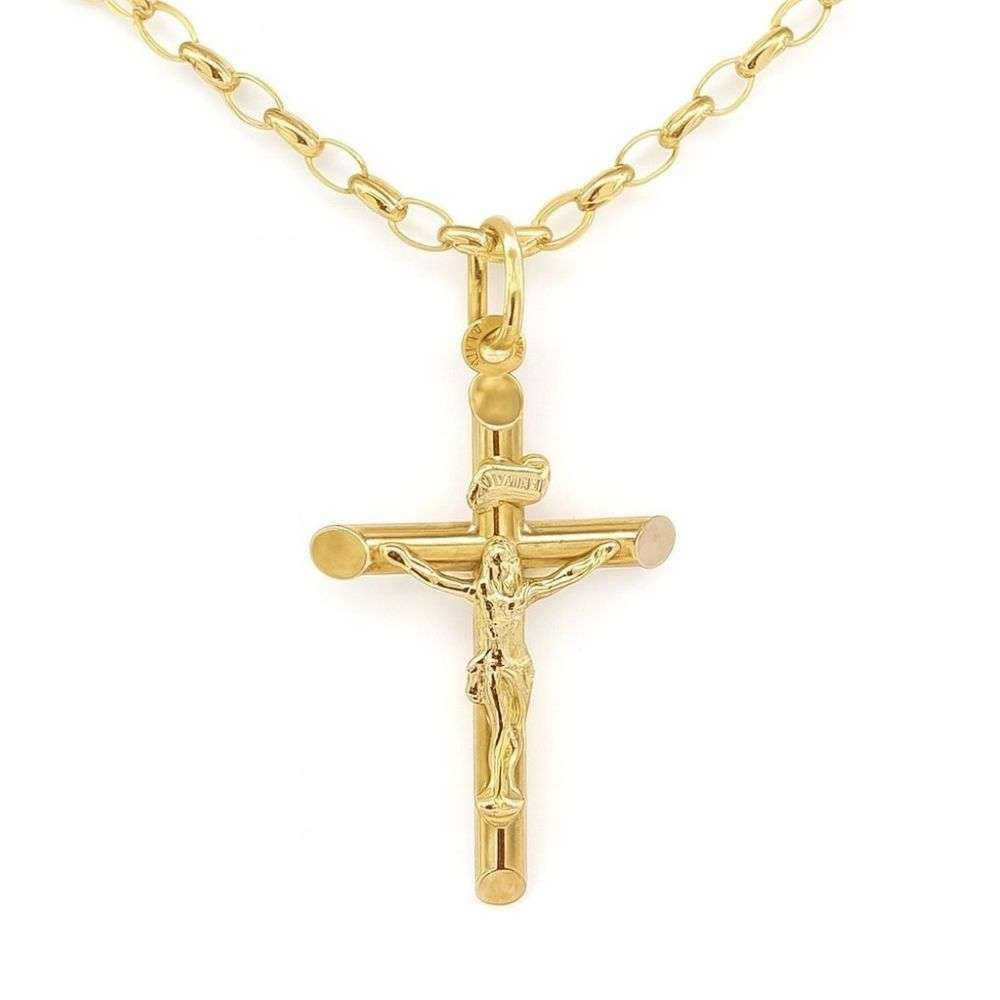 1.64.0053-9ct-yellow-gold-large-crucifix-cross-on-belcher-link-chain-front-top-image 1.64.0053-9ct-yellow-gold-large-crucifix-cross-on-belcher-link-chain-front-top-image