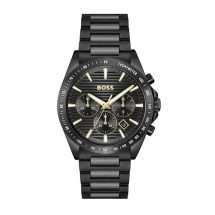 Boss Gents Strike Black Chronograph Watch 1514291