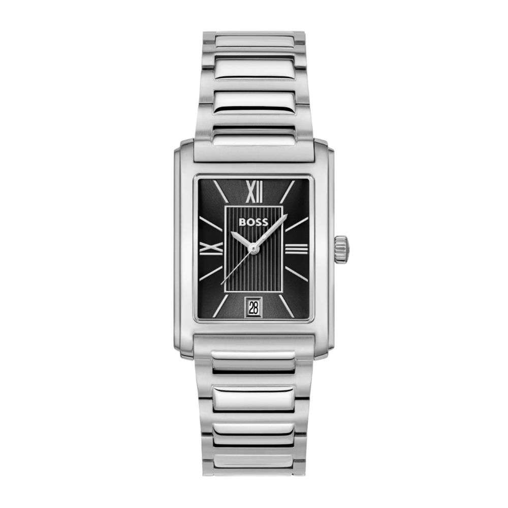 1514297 Boss Gents Principles Steel Case Bracelet Black Analogue Dial Watch front image